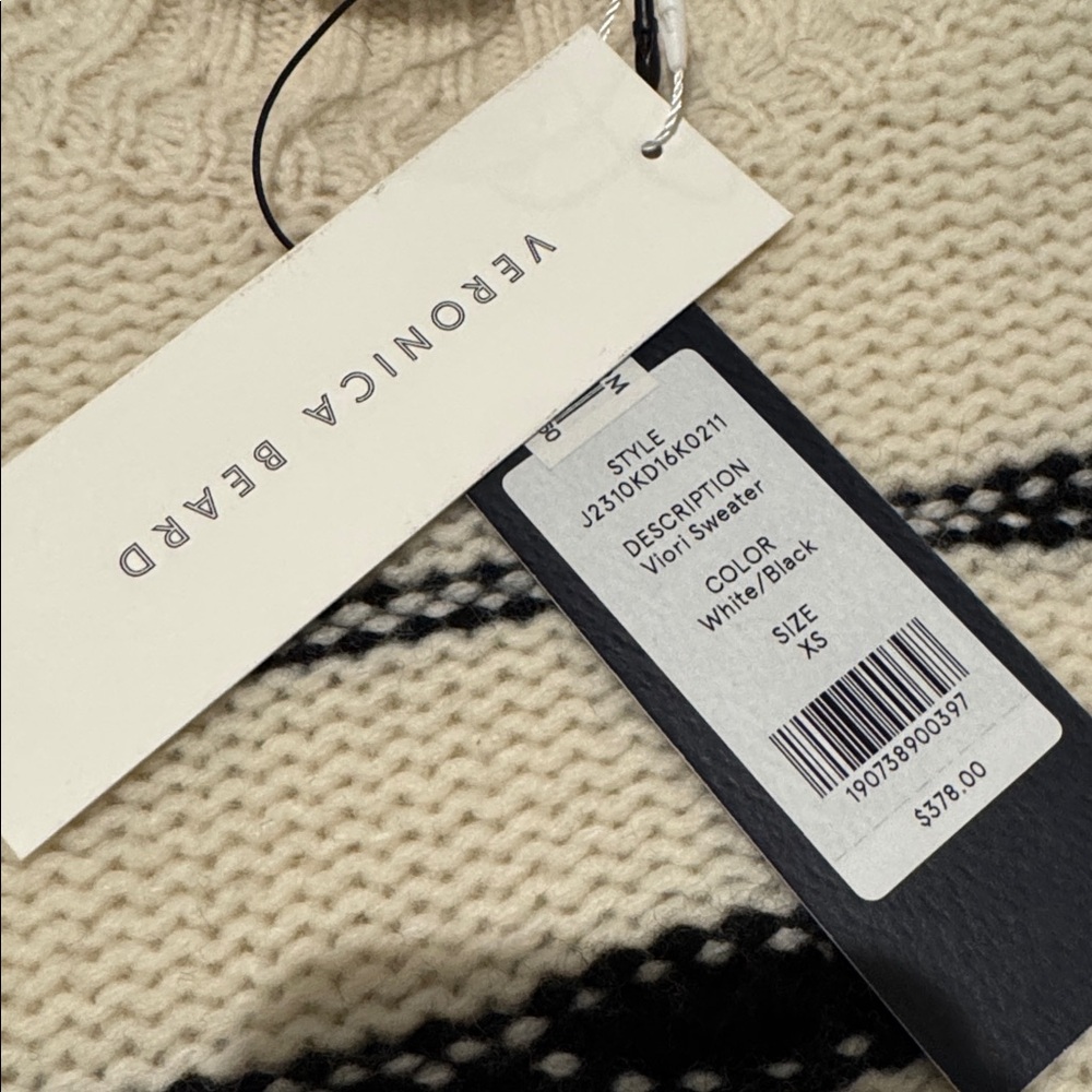 Veronica Beard Viori Wool-Blend Striped Sweater - Picture 2 of 10